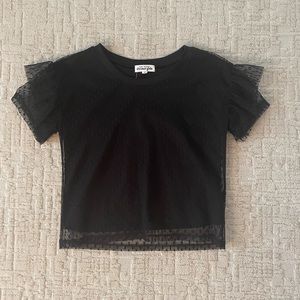 Black tool puff sleeve top